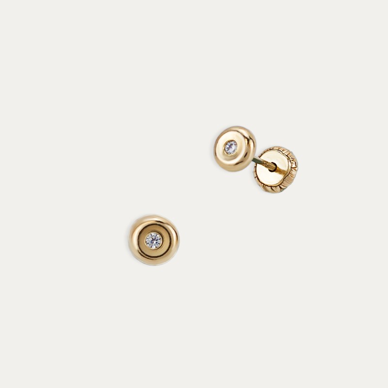 Pendientes Oro Chatón Circonita Karachi
