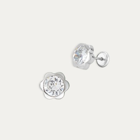 Pendientes Oro Flor Circonita Solomon