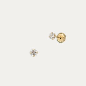 Pendientes Oro Cuatro Garras Circonita Zambia