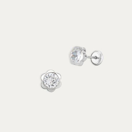 Pendientes Oro Flor Circonita Marshall