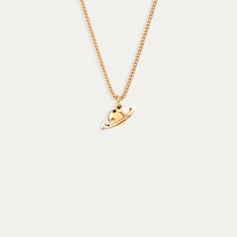 Collar Acero Dorado Saturno Chocli