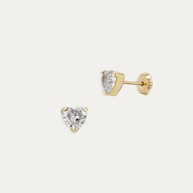 Pendientes Oro Corazón Circonita Dallas