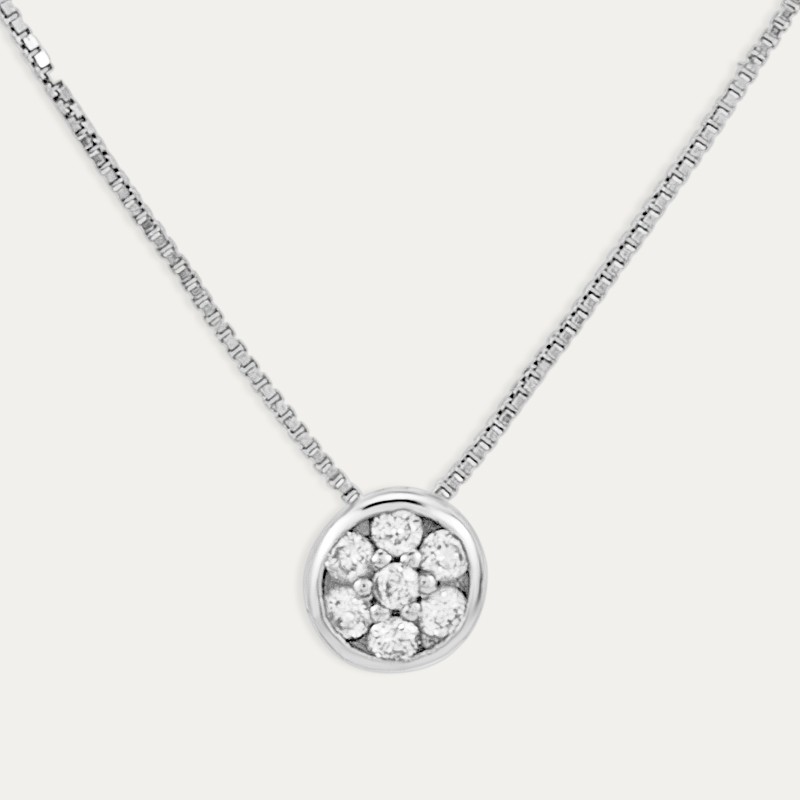 Gargantilla Oro 18k Blanco Diamantes Nivalis