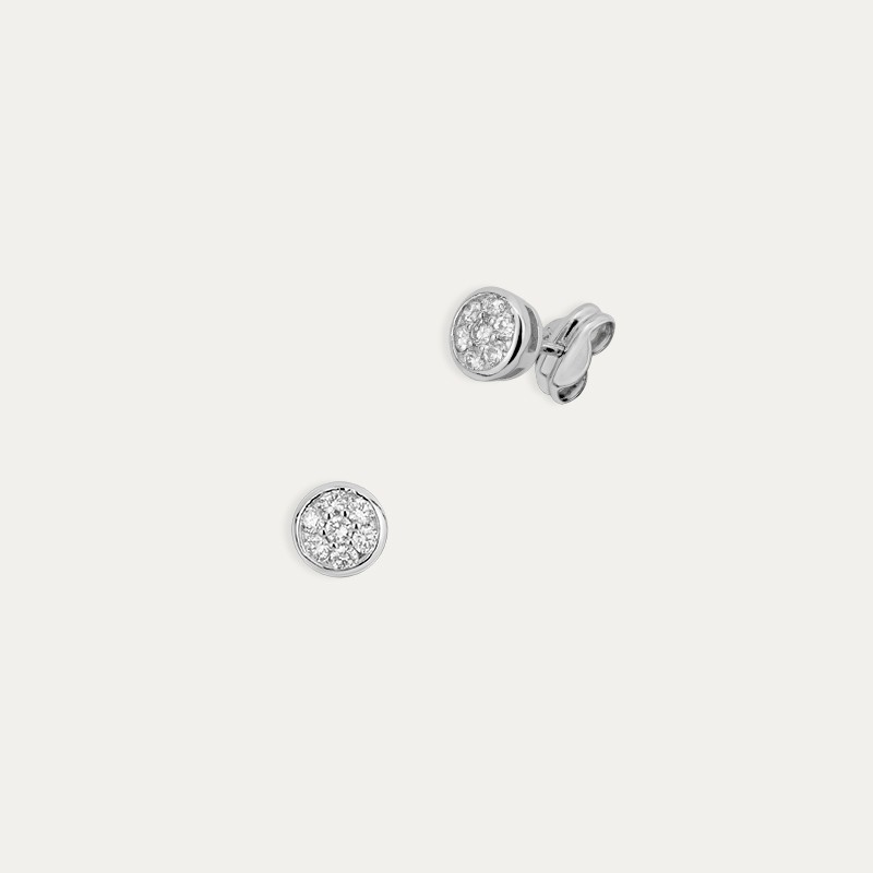 Pendientes Oro 18k Blanco Chatón Diamantes Nivalis