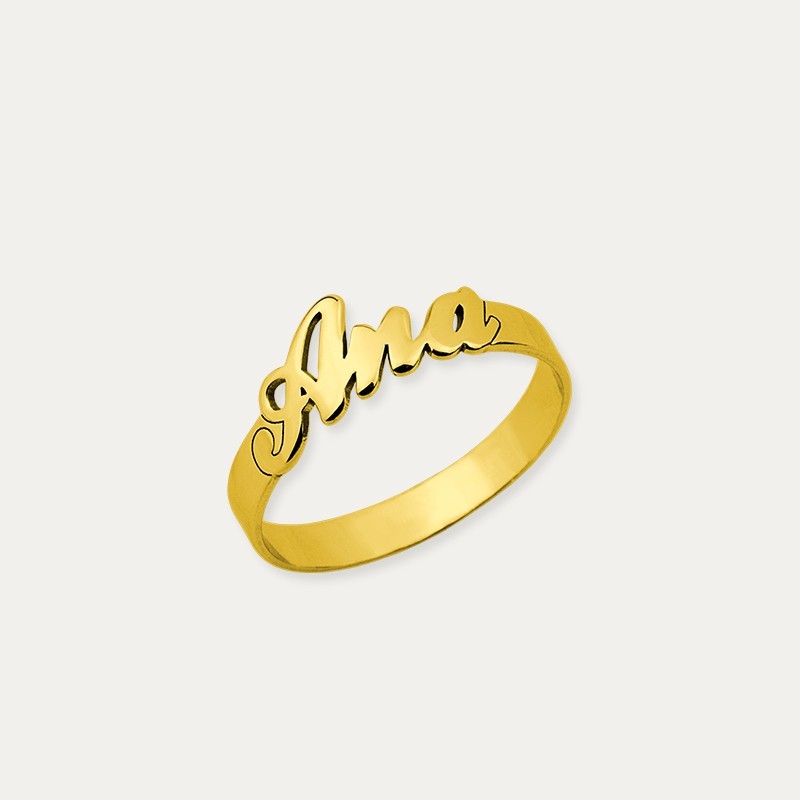 Sortija Personalizada Nombre Oro 9k