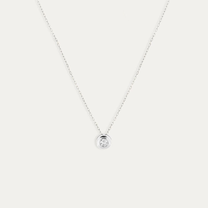 Gargantilla Oro Blanco Chatón Diamante Evie