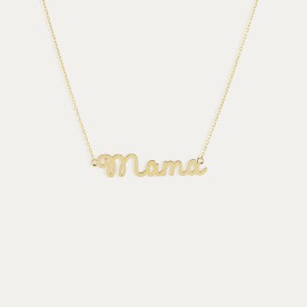 Collar Oro 9k Caligrafía Mamá Quebec