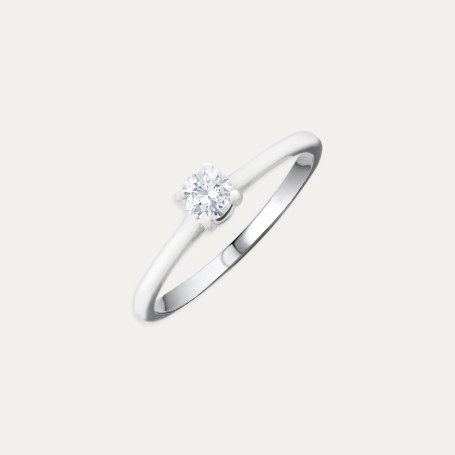 Solitario Oro Blanco Diamante Sacer