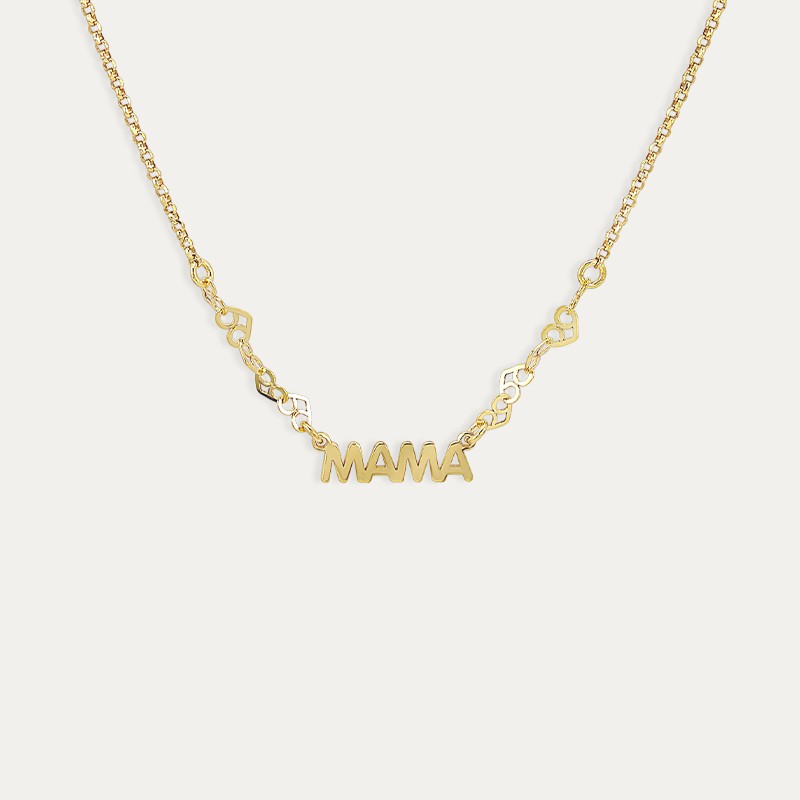 Collar Plata Dorada Corazones Mamá Delhi