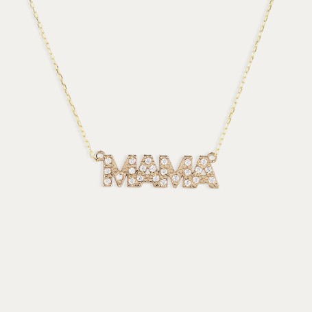 Collar Oro 9k Mamá Circonitas Saudade