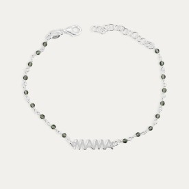 Pulsera Plata Mama Piedras Gris Uma