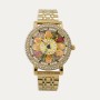 Reloj Acero Mujer Dorado Esfera Giratoria Circonitas