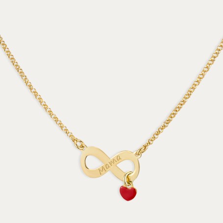 Collar Plata Dorada Corazón Mamá Infinito