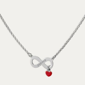 Collar Plata Corazón Mamá Infinito