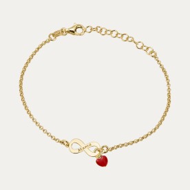 Pulsera Plata Dorada Corazón Mamá Infinito