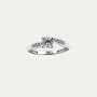 Anillo Oro 9k Blanco Circonitas Garras Zada