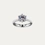 Solitario Oro 9k Blanco Circonita Seis Garras Taith