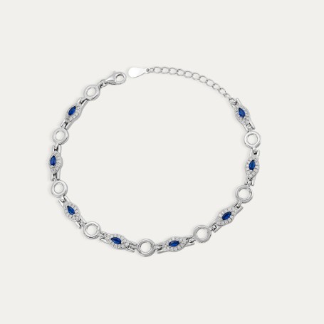 Pulsera Plata Piedras Lucca