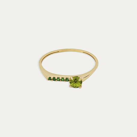 Anillo Oro 9k Piedra Color Esmeralda Ola Dolce Vita