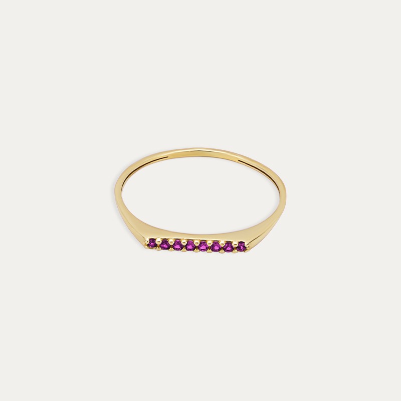 Anillo Oro 9k Piedra Color Rosa Brisa Dolce Vita