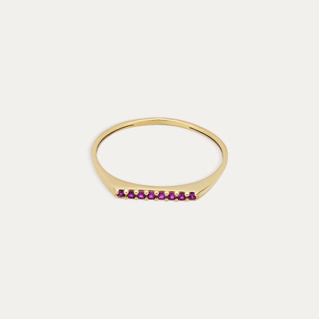 Anillo Oro 9k Piedra Color Rosa Brisa Dolce Vita