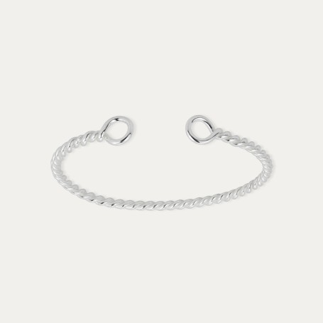 Pulsera Media Caña Plata Bergamo