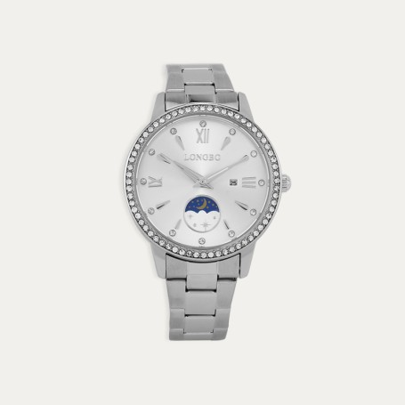 Reloj Mujer Acero Fase Lunar
