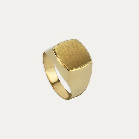 Sello Oro 18k Cuadrado Liso Morrison