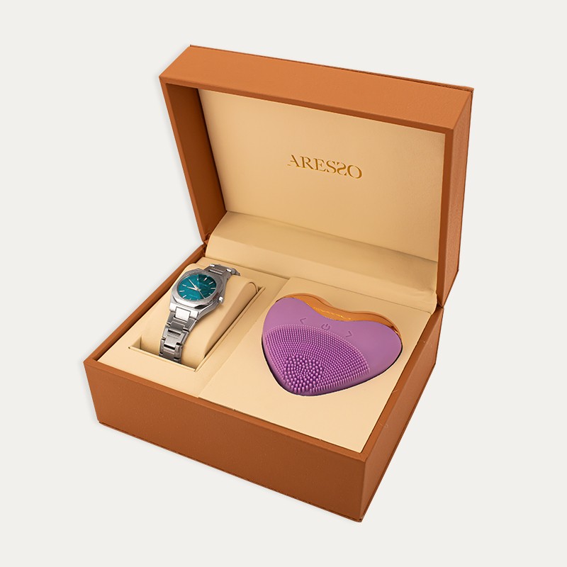 Caja Reloj Verde Masajeador