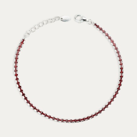 Pulsera Plata Riviere Rubí Icy
