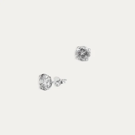 Pendientes Plata Circonita Circular Prism