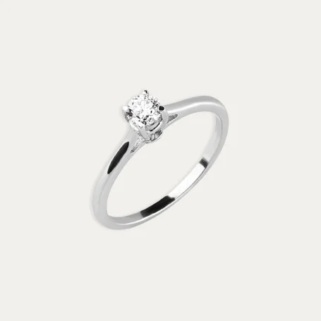 Solitario Oro 18k Blanco Diamante Danna