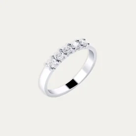 Sortija Oro 18k Blanco Cinquillo Diamantes Rucks