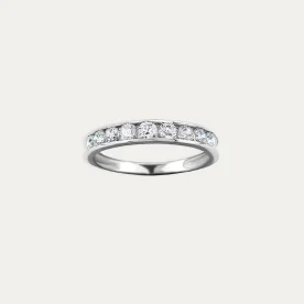 Anillo Oro 18k Blanco Carril Circonitas Laconia
