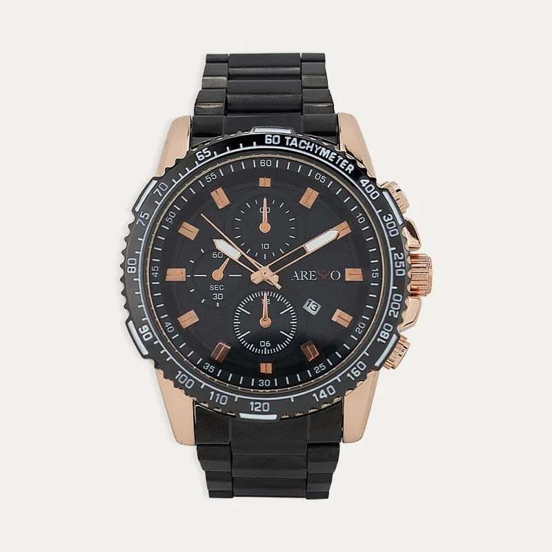 Reloj Acero Hombre Cronógrafo Multifunción Negro