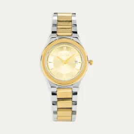 Reloj Acero Mujer Bicolor Dorado Bubble