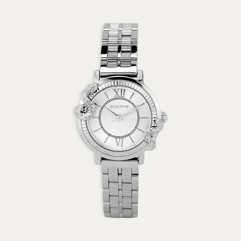 Reloj Acero Mujer Blanco Serpiente Óptica