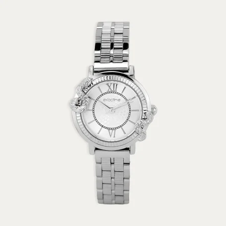 Reloj Acero Mujer Blanco Serpiente Óptica