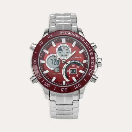 Reloj Acero Hombre Analógico Rojo Peer
