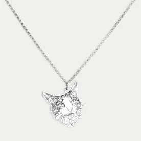 Collar Plata Cabeza Gato