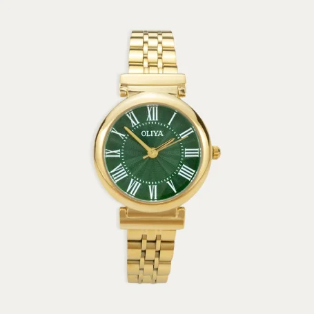 Reloj Acero Mujer Esfera Verde Roman