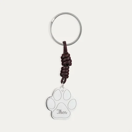 Llavero Huella Plata Nombre Personalizado