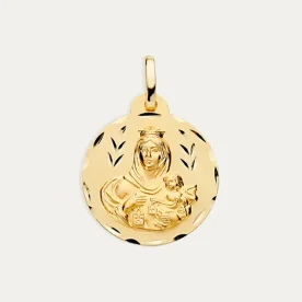Medalla Escapulario Oro 9k Virgen del Carmen Karmel