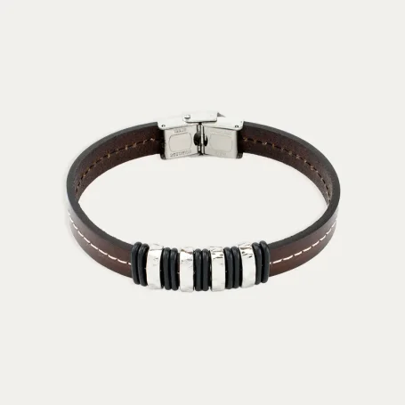 Pulsera Acero Hombre Motivo Marrón