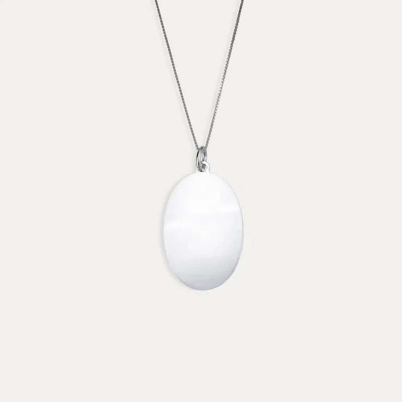 Cadena + Colgante Ovalada Personalizada Plata