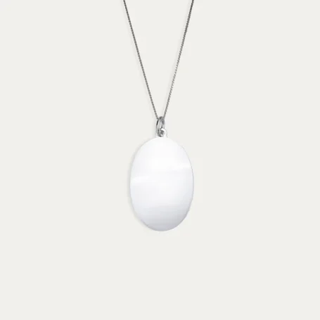 Cadena + Colgante Ovalada Personalizada Plata