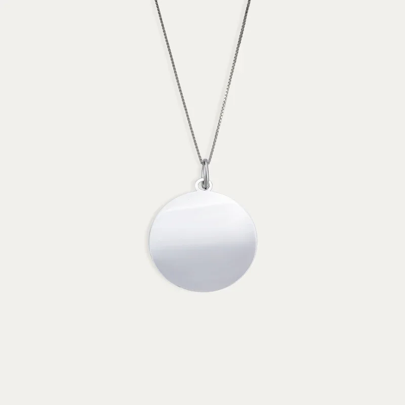 Cadena + Colgante Disco Personalizada Plata