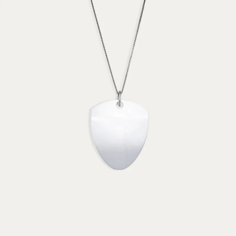 Cadena + Colgante Escudo Personalizada Plata