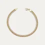Pulsera Oro 18k Cordón Circonitas Combi