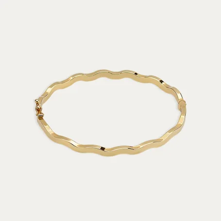 Pulsera Oro 18k Media Caña Ondulada May